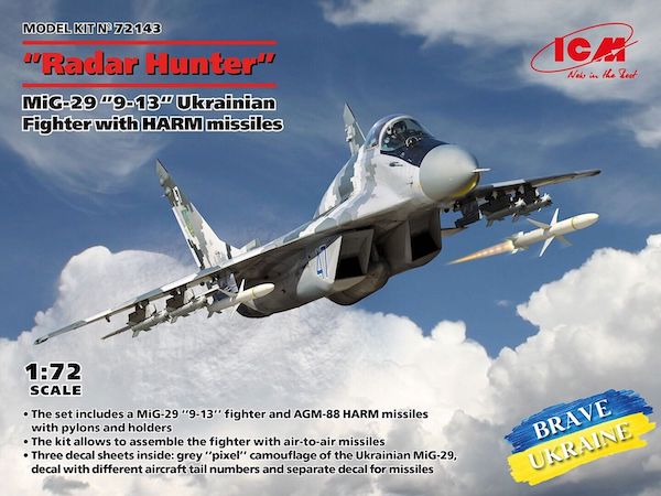 1/72 MIG-29 Ukraine Fighter w HARM