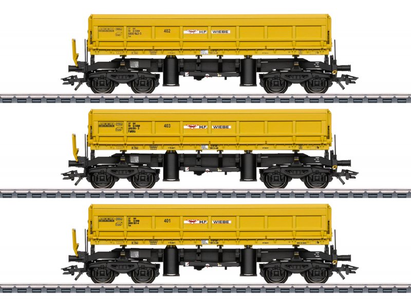 H0 3-teiliges Set Seitenkippwagen Wiebe Fas/Fakks    MHI