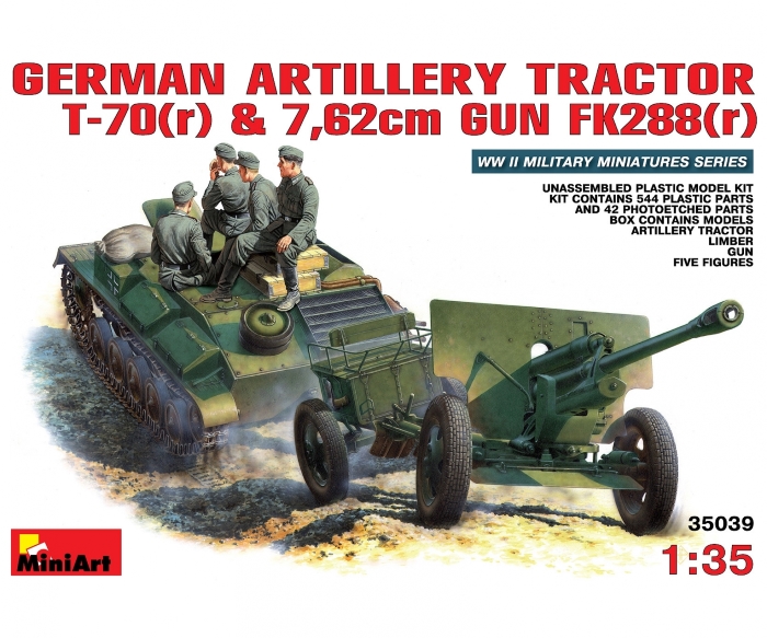 1/35 Artillery Tractor T-70(r) with 7,62cm Gun FK288(r)