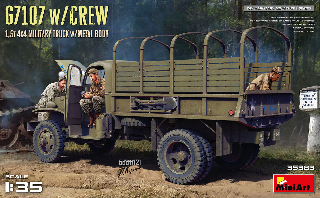 1/35 G7107 4x4 1.5t U.S. Army Truck Metal Body W Crew