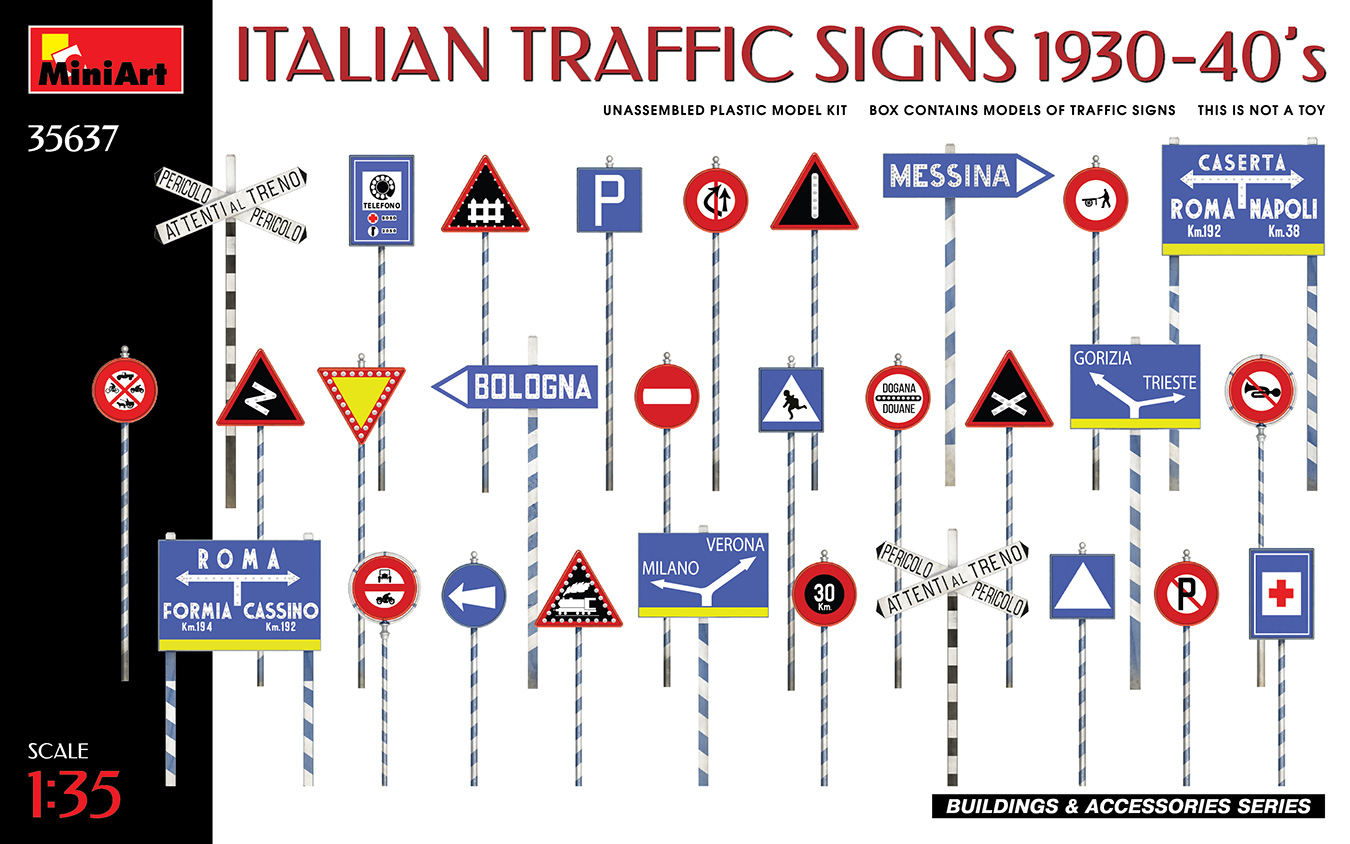 1/35 Italian Traffic Signs  1930- 40s