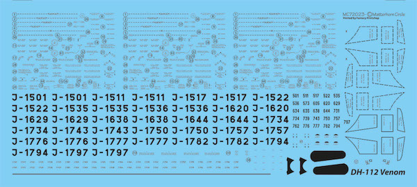 1/72 DH-112 Mk.1 /Mk.1R/Mk4 Venom Swiss Decal
