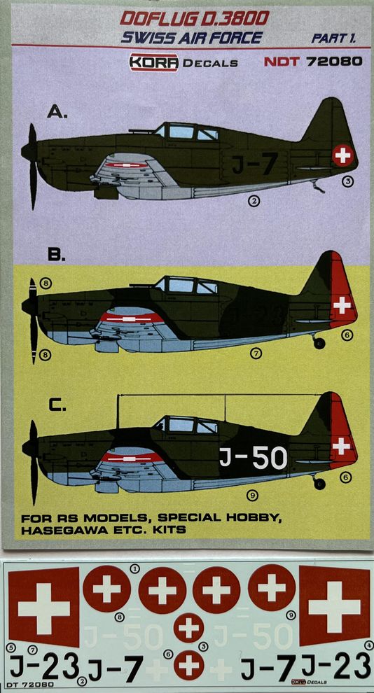 1/72 doFlug D.3800 Swiss air Force Part I