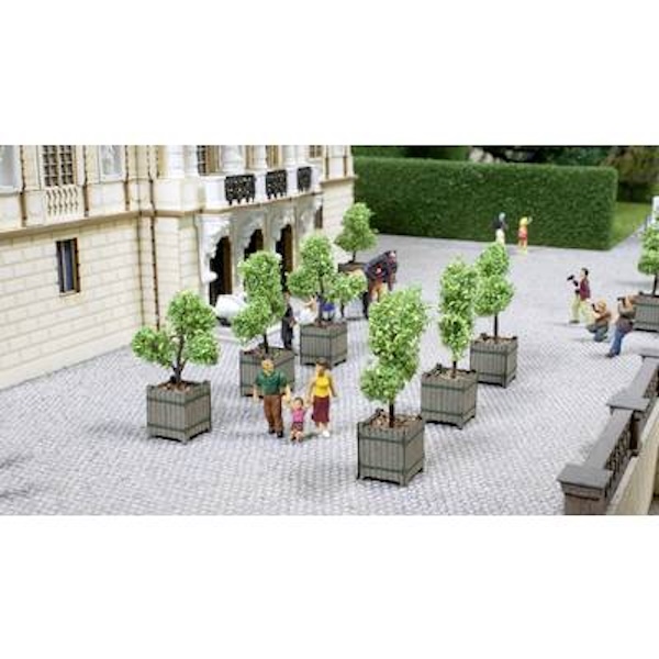 H0 L-C minis Zierb&#228;ume in K&#252;beln  2. Stk 