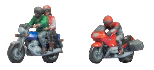 N Motorradfahrer 3D Farbdruck