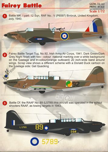 1/72 Fairey Battle 1. Battle MK.I part: 12 Sqn, RAF No.: V (P6597) 