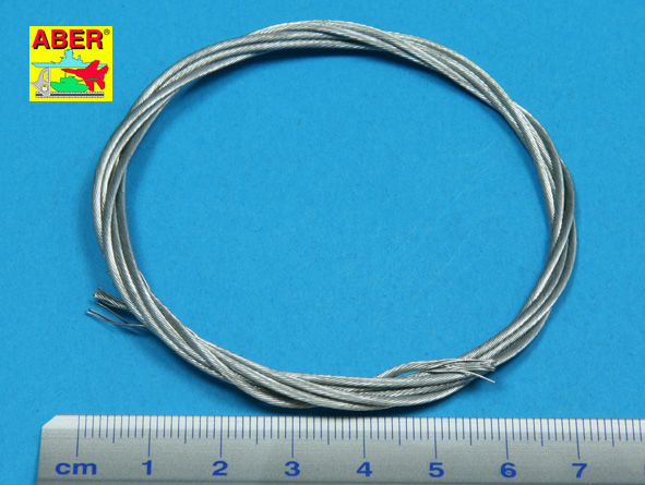 Stainess steel towing cables o 1,3 mm, 1m long