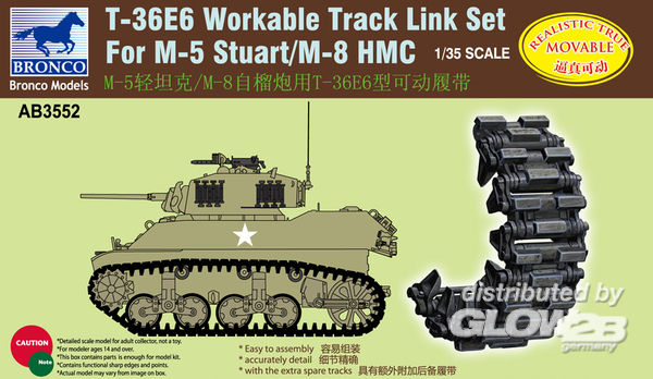 1/35T-36E6 Workable Track Set for M-5/M-8 Stuart