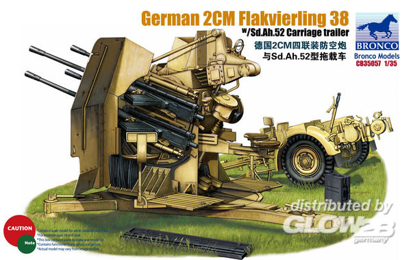 1/35German 2cm Flakvierling 38 w/trailer