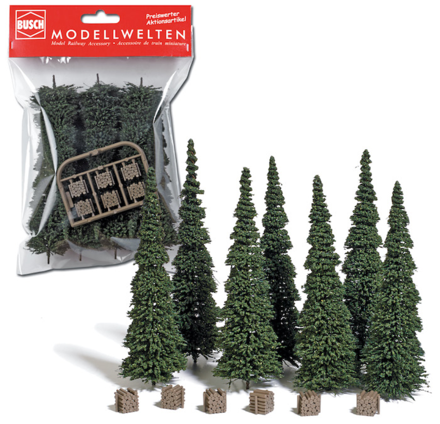 H0 7 Edelstecktannen mit Holzsta