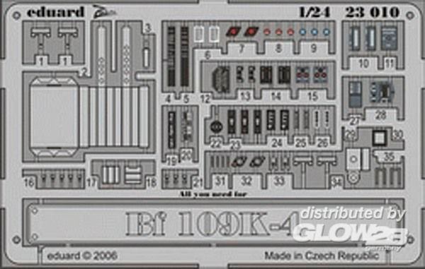 1/24Bf 109K-4 placards f&amp;#252;r Trumpeter Bausatz