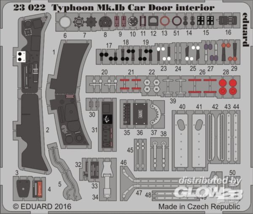 1/24Typhoon Mk.Ib Car Door interior f.Airfix