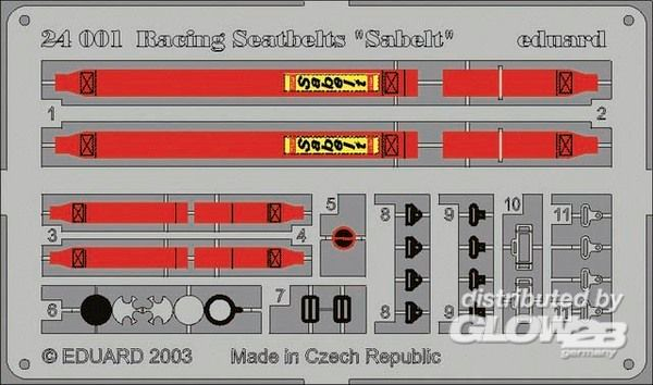 1/24Sitzgurte - 4 points, rot/red