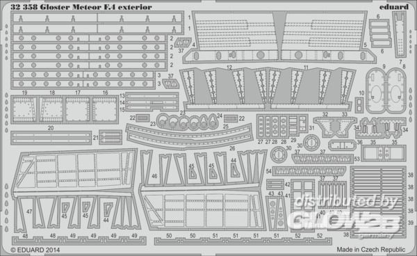 1/32 Gloster Meteor F.4 exterior for HK Model