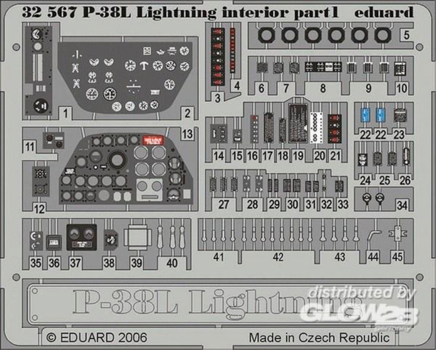 1/32P-38L Lightning interior f&amp;#252;r Trumpeter Bausatz