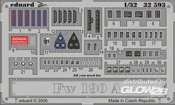 1/32Fw 190 placards f&#252;r Hasegawa-Bausatz