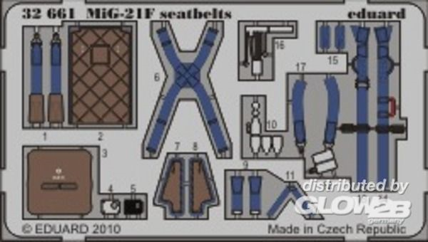 1/32 MiG-21F KM1 seatbelts f&#252;r Trumpeter