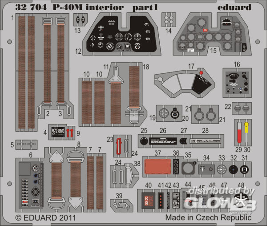 1/32 P-40M interior S.A. for Hasegawa