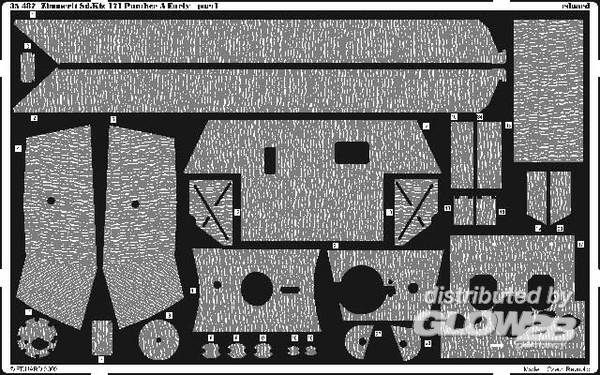 1/35Zimmerit Panther Ausf.A Early f&amp;#252;r Dragon Bausatz