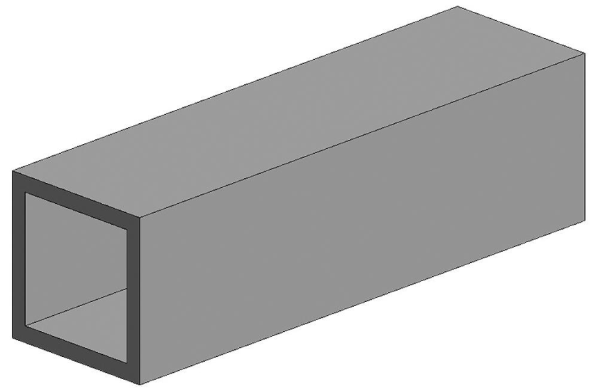 Quadratrohr, 35 cm lang, 3,2