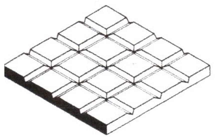 White polystyrene pavement sheets, spacing 4.20 mm