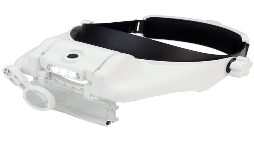 Kopfbandlupe Premium mit LED Licht (Batterie)