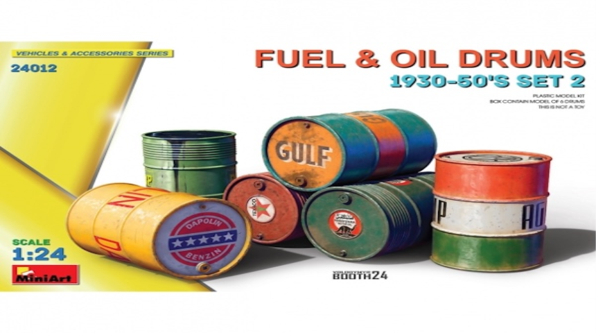 1/24 Fuel &amp;amp; Oil Drums 1930-50 SET 2