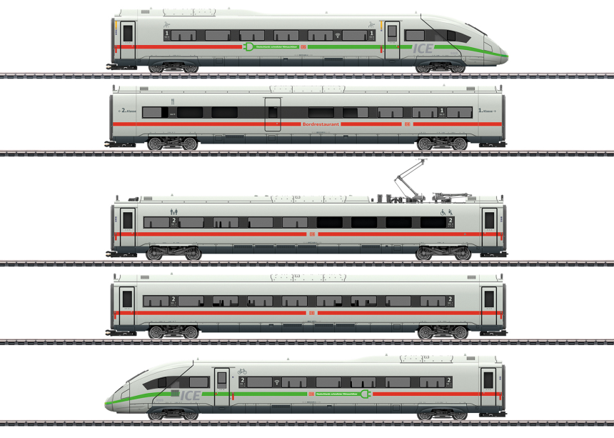 Train automoteur ICE 4 s&amp;#233;rie 412/812 avec bandes vertes