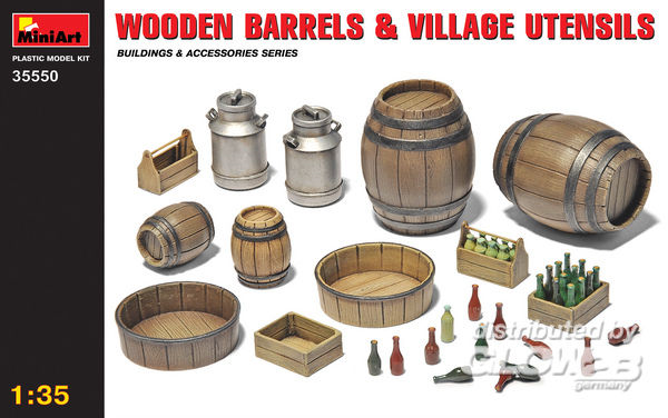1/35 Wooden Barrels + Village Utensils