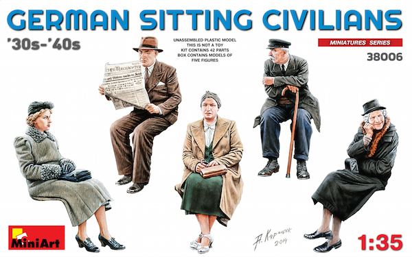 1/35 German Sitting Sivilians &amp;#39;30s-&amp;#39;40s