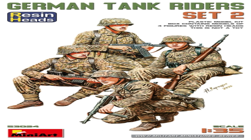 1/35 Dt.Panzerbesatzung sitzend m.Resin K&amp;#246;pfen