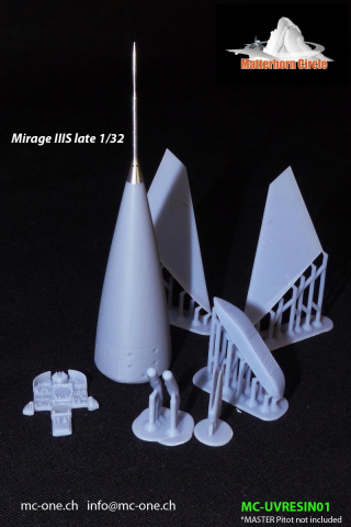 1/32 Mirage III S. Late. Nose. Canards. IP. Chaff &amp;amp; Flare. RWR