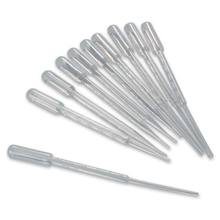 Plastic pipettes 3 ml, 10 pieces