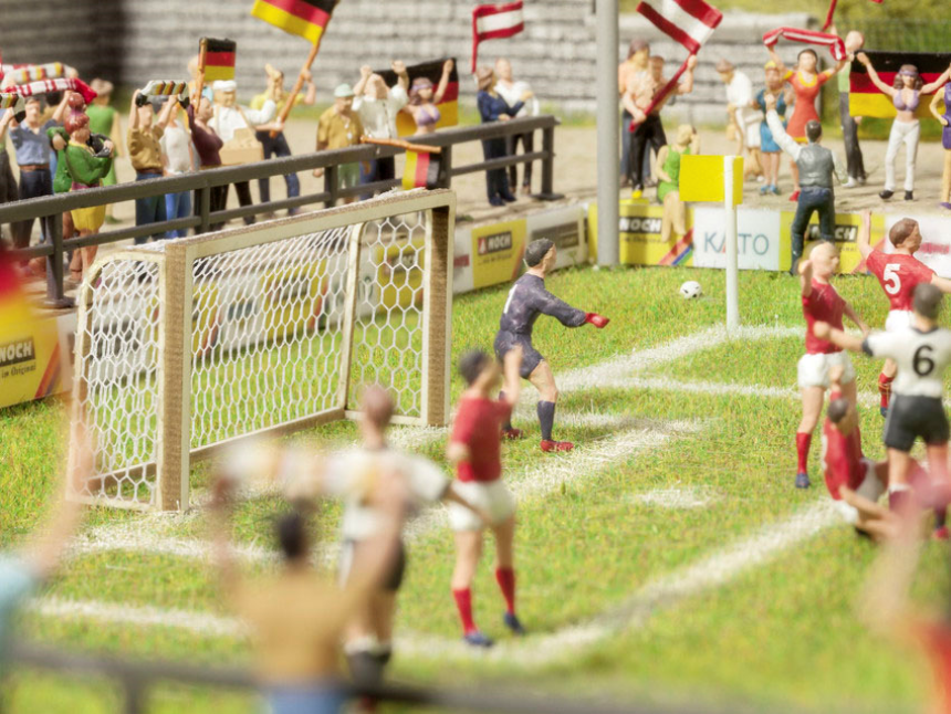 H0 L-C Fu&amp;#223;balltore und Eckfahnen