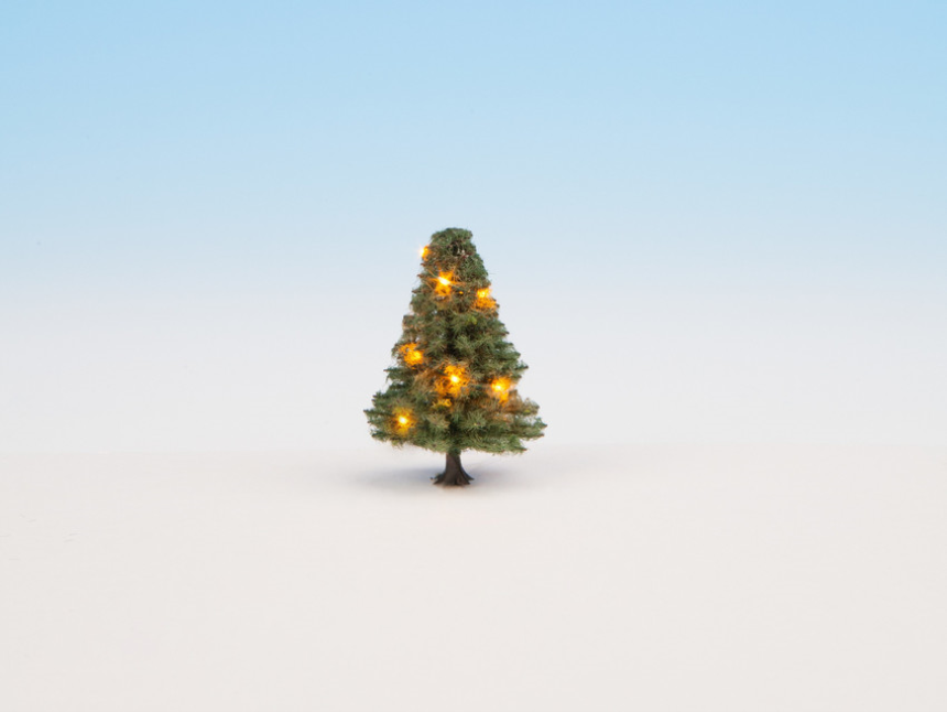 H0,N,Z Beleuchteter Weihnachtsbaum, gr&amp;#252;n, mit 10 LED&amp;#180;s, 5 cm hoch