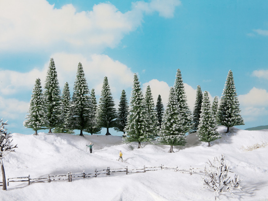 H0 Schneetannen 8 St&amp;#252;ck, 10 -14 cm