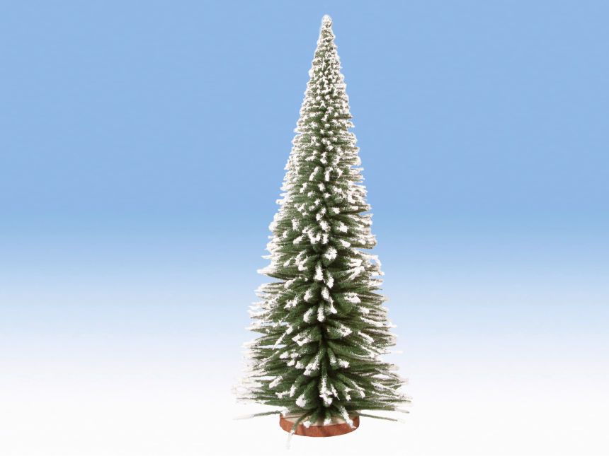 G Deko-Schneetanne mit Holzfu&amp;#223;35 cm hoch