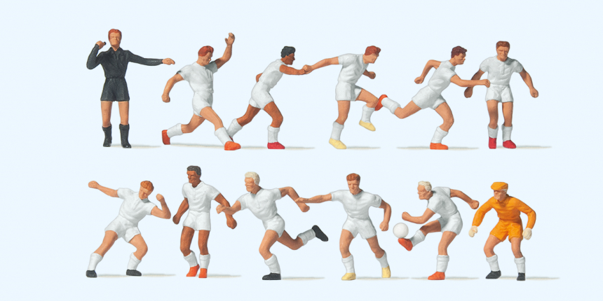 1:87  Fu&amp;#223;ballmannschaft, wei&amp;#223;e Trikots und Hosen
