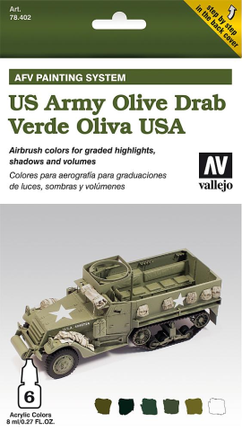 Farb-Set, US Olivgrau, 6 x 8
