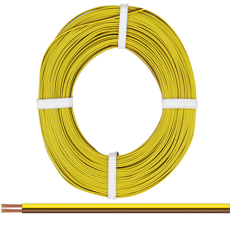 Zwillingskupferlitze  2x 0.50 mm / 25m Gelb-Braun