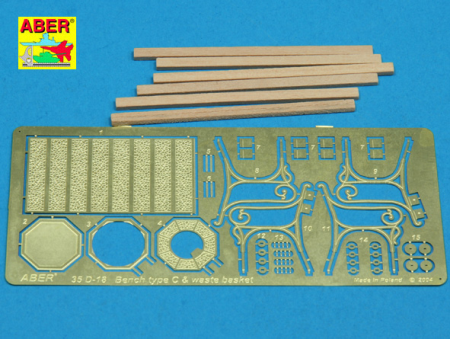 1/35 Bench type C & waste basket