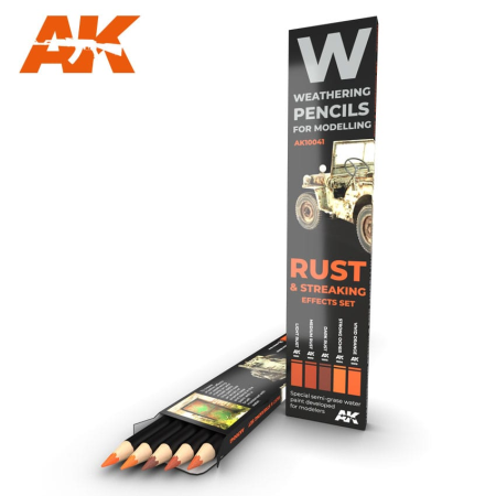 WATERCOLOR PENCIL SET RUST AND STREAKING