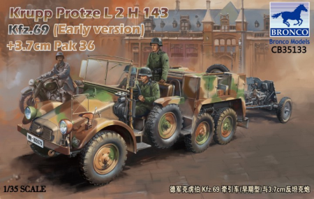 1/35Krupp Protze Kfz.69 L 2 H 143 with 3.7cm Pak 36 (Early version)