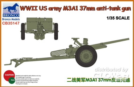 1/35WWII US Army M3A1 37mm Anti-Tank Gun