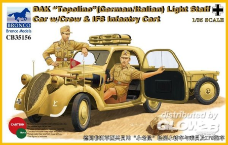 1/35DAK Topolino (German-Italian)Light Staff Car w/Crew &amp; IF8 Intantry Cart