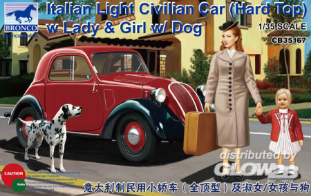 1/35Italian Light Civilian Car (Hard Top) w/Lady & Girl