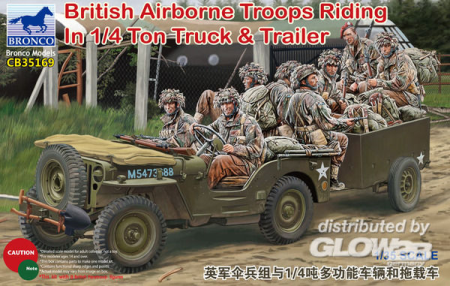 1/35British Airborne Troops Riding In 1/4Ton Truck & Trailer