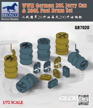 1/72WWII German 20L Jerry Can &amp; 200L Fuel Drum Set