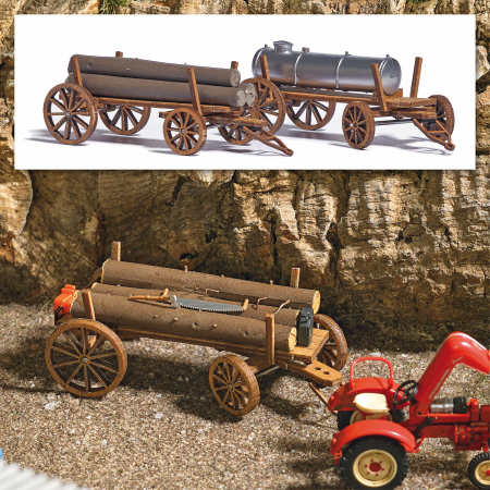H0 2 Holzwagen H0