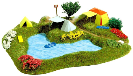 H0 See mit Campingplatz H0